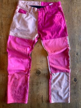 Two-Tone Pink Patchwork Jeans